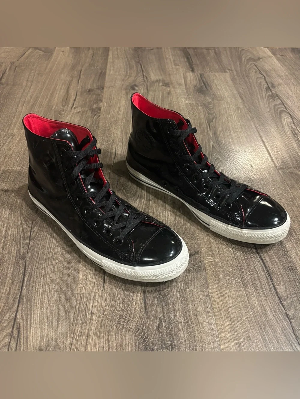 Converse All Star Chuck Taylor High Black Patent Leather Mens Size 13 Sneakers